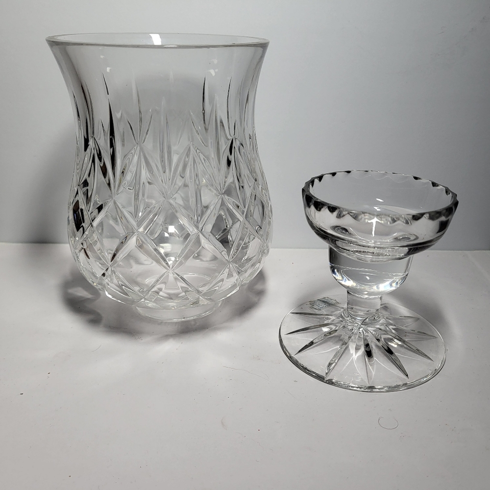 Illusions By Samobor Vintage, 2-piece Hand-Blown Crystal Hurricane Candle Holder - Picture 3 of 10